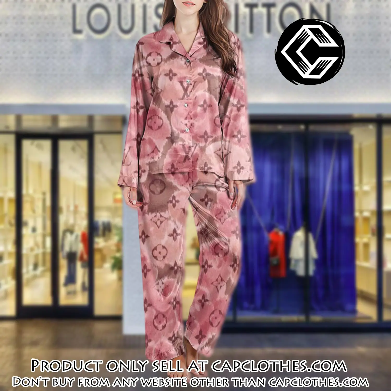 Lv monogram long satin pajama set pjs1035 cc1806196